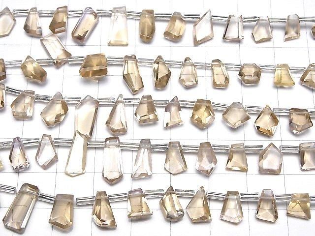 【動画】宝石質シャンパンクォーツAAA- ファンシーシェイプカット 1連(約20cm) サムネイル3