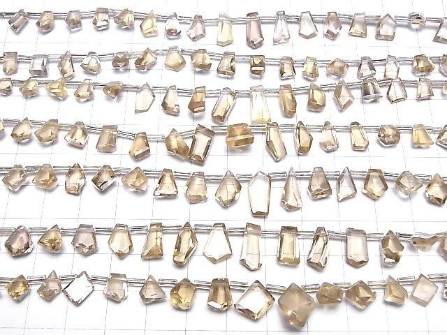 【動画】宝石質シャンパンクォーツAAA- ファンシーシェイプカット 1連(約20cm) サムネイル4
