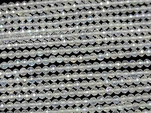 【動画】【素晴らしい輝き】アクアクリスタル ラウンドカット4mm 1連(約37cm) サムネイル3