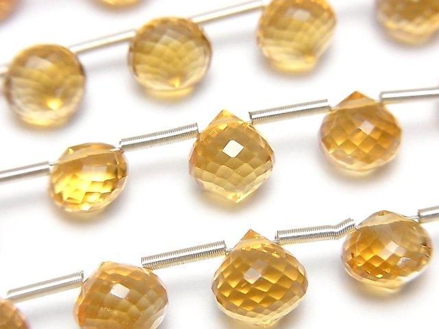 【動画】【極上カット】宝石質シトリンAAA+ オニオン ブリオレットカット 半連/1連(10粒)の画像