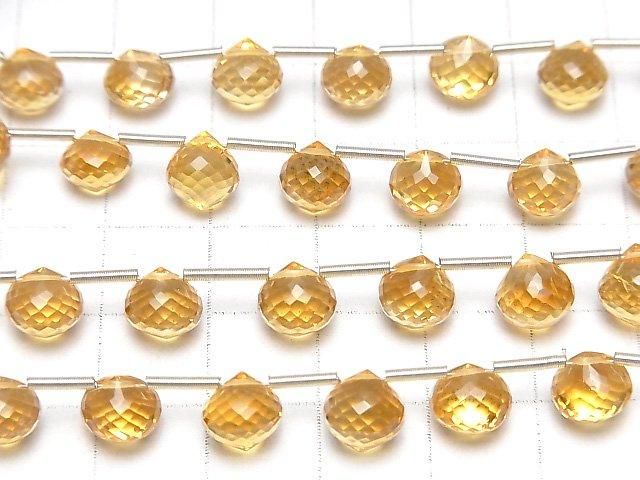 【動画】【極上カット】宝石質シトリンAAA+ オニオン ブリオレットカット 半連/1連(10粒) サムネイル3