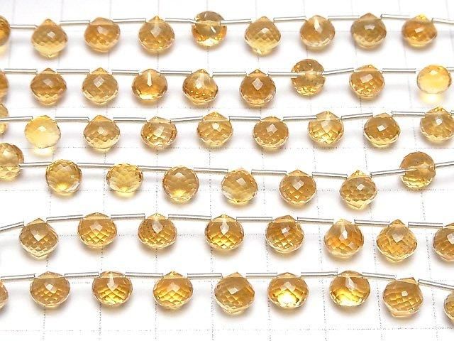 【動画】【極上カット】宝石質シトリンAAA+ オニオン ブリオレットカット 半連/1連(10粒) サムネイル4