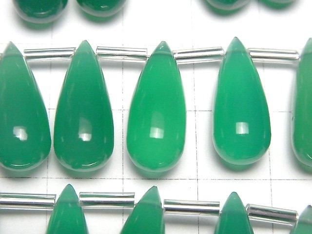 【動画】グリーンオニキスAAA ドロップ(プレーン)20×8mm 半連/1連(8粒) サムネイル2