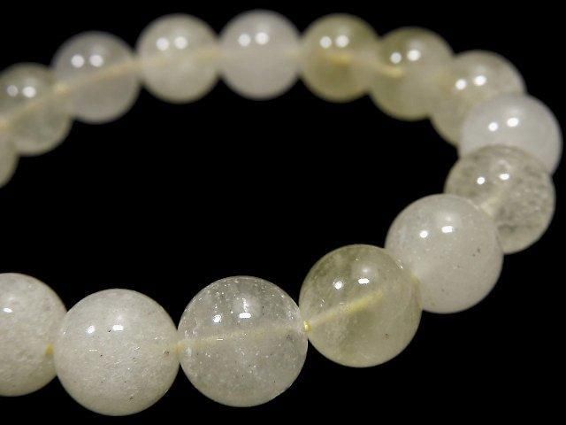【動画】【1点もの】リビアングラス ラウンド11.5mm 1連(ブレス) NO.209の画像