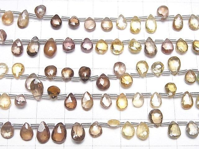 【動画】宝石質天然マルチカラージルコンAAA ペアシェイプ ブリオレットカット 1連(約17cm) サムネイル3