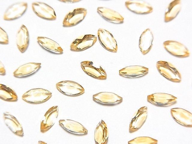 【動画】宝石質シトリンAAA ルース マーキスファセットカット6×3mm 10粒の画像