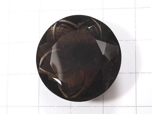 【動画】【1点もの】宝石質スモーキークォーツAAA ルース 彫刻入りファセットカット 1粒 NO.26 サムネイル2