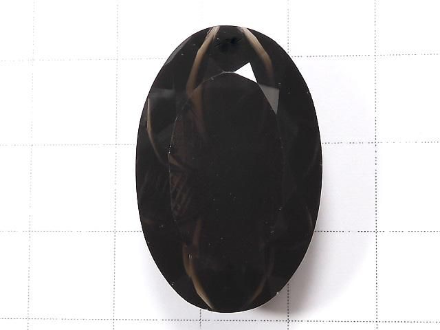 【動画】【1点もの】宝石質スモーキークォーツAAA ルース 彫刻入りファセットカット 1粒 NO.28 サムネイル2