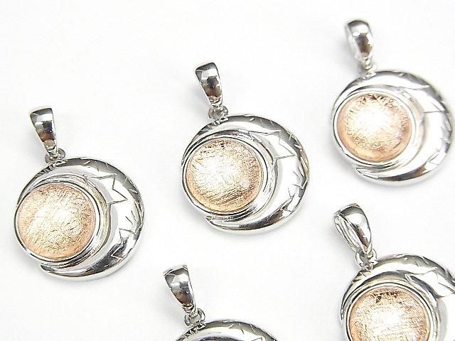 【動画】メテオライト 月モチーフペンダントトップ14×14mm ピンクゴールド SILVER925製の画像