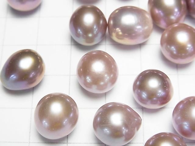 【動画】【粒売り】淡水真珠AAA ルース ポテト~ドロップ11~14mm 【片穴】 天然色ラベンダー 2粒 サムネイル2