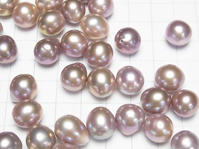 【動画】【粒売り】淡水真珠AAA ルース ポテト~ドロップ11~14mm 【片穴】 天然色ラベンダー 2粒 サムネイル3