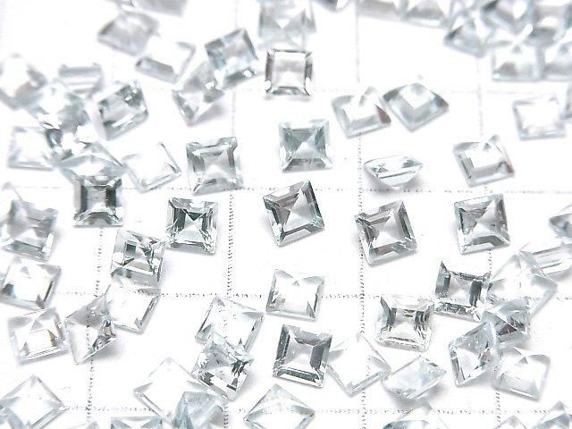 【動画】宝石質アクアマリンAAA- ルース スクエアファセットカット4×4mm 5粒 サムネイル4