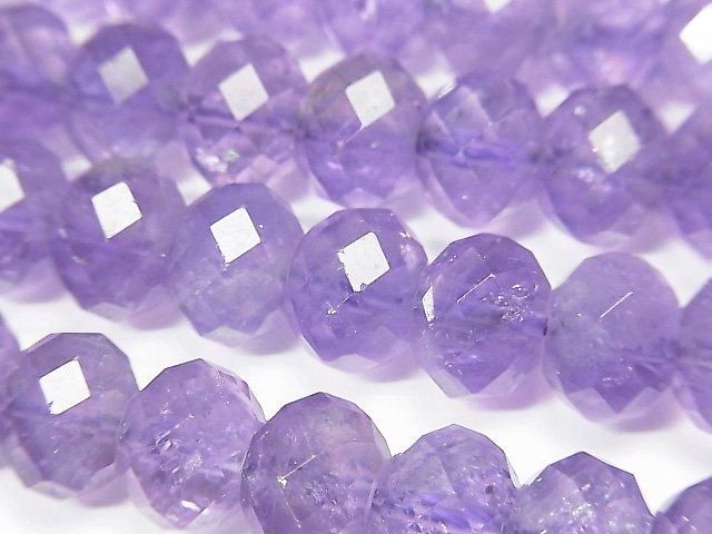 【素晴らしい輝き】アメジストAA++ ボタンカット10×10×7mm 半連/1連(約38cm)の画像