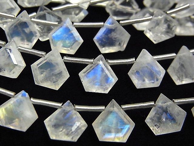 【動画】宝石質レインボームーンストーンAA++ ペンタゴン ファセットカット8×8mm 1連(8粒)の画像