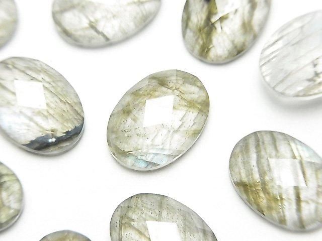 【動画】ラブラドライト×クリスタルAAA オーバル カボションカット14×10mm 2個の画像