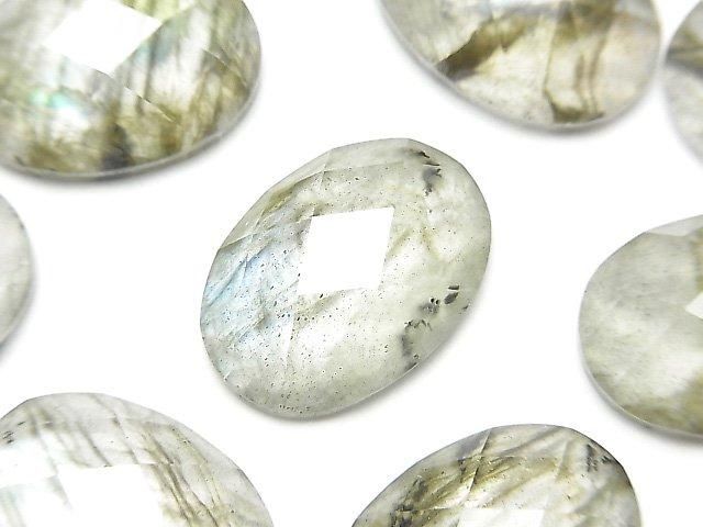 【動画】ラブラドライト×クリスタルAAA オーバル カボションカット18×13mm 1個の画像