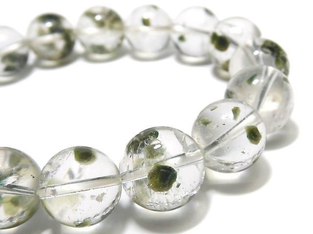 【動画】【1点もの】グリーンマイカインクォーツ ラウンド13mm 1連(ブレス) NO.1 サムネイル3