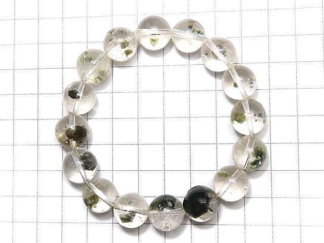 【動画】【1点もの】グリーンマイカインクォーツ ラウンド13mm 1連(ブレス) NO.2 サムネイル2