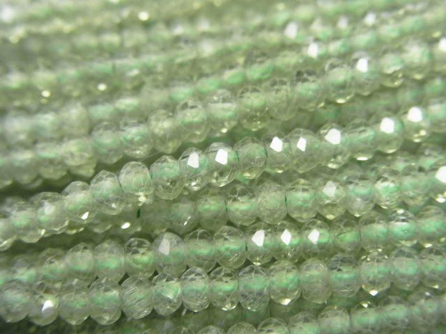 【動画】【素晴らしい輝き】グリーンアパタイトAA++ ボタンカット3×3×2mm 1連(約38cm)の画像