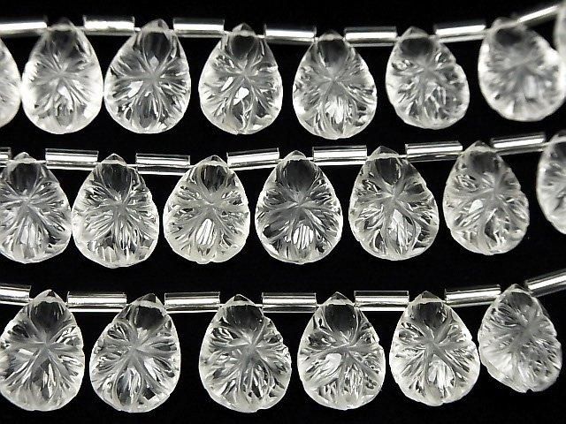 【動画】クリスタルAAA- 彫刻入りペアシェイプ14×10mm 半連/1連(10粒) サムネイル3
