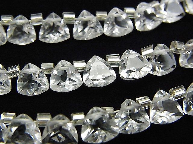 【動画】宝石質クリスタルAAA トライアングルファセットカット6×6mm 1連(28粒)の画像
