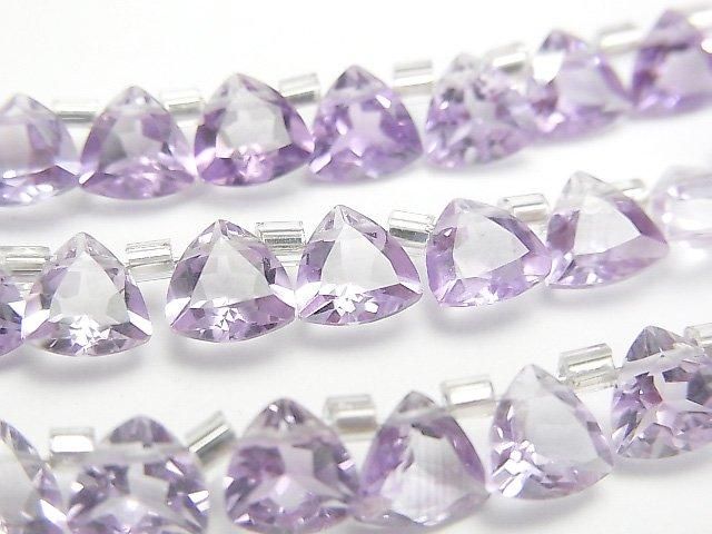 【動画】宝石質アメジストAAA トライアングルファセットカット6×6mm 1連(28粒)の画像