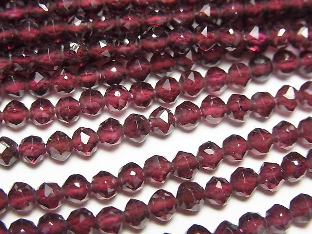 【動画】【素晴らしい輝き】ガーネットAA++ スターラウンドカット4mm 1連(約37cm)の画像