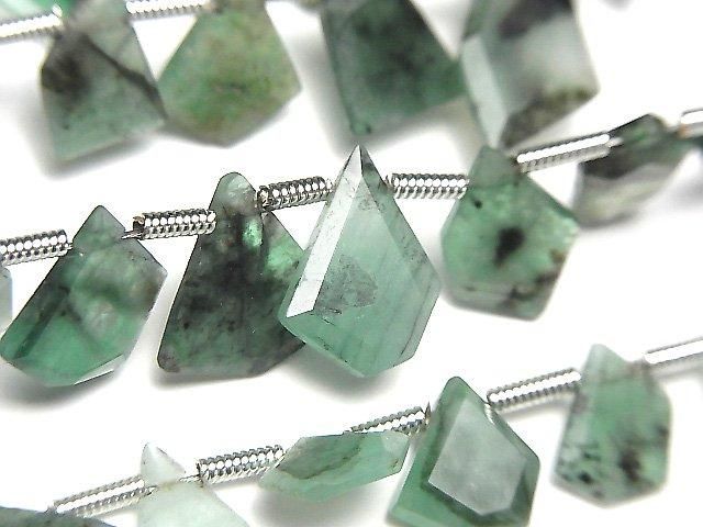 【動画】ブラジル産エメラルドAA ラフスライスカット 1連(約18cm)の画像