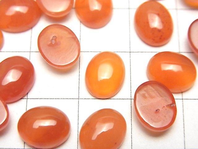 【動画】宝石質カーネリアンAAA オーバル カボション10×8mm 4個 サムネイル2