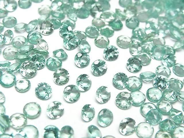 【動画】宝石質ブルーグリーンアパタイトAAA ルース ラウンドファセットカット4×4mm 5粒の画像