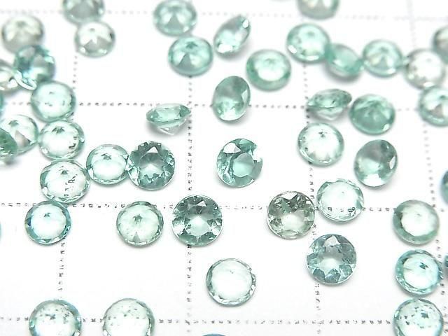 【動画】宝石質ブルーグリーンアパタイトAAA ルース ラウンドファセットカット4×4mm 5粒 サムネイル2
