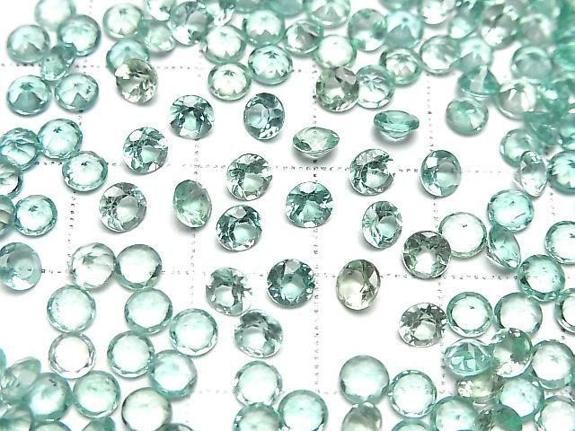 【動画】宝石質ブルーグリーンアパタイトAAA ルース ラウンドファセットカット4×4mm 5粒 サムネイル3