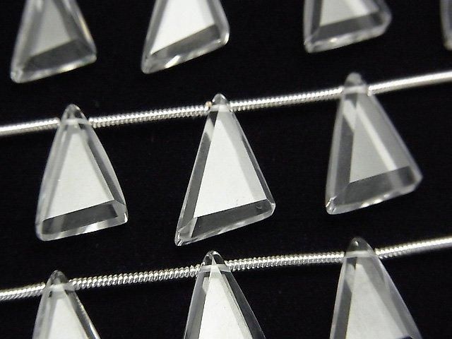 【動画】宝石質クリスタルAAA フラット トライアングル10~13mm 1連(9粒)の画像