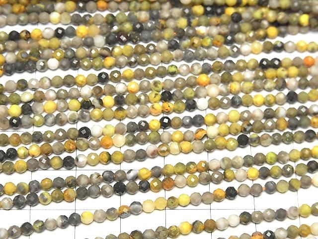 【素晴らしい輝き】バンブルビージャスパー ラウンドカット3mm 1連(約36cm) サムネイル3