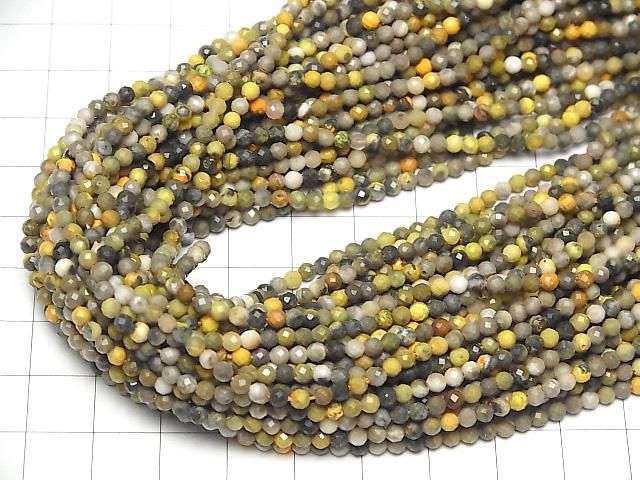 【素晴らしい輝き】バンブルビージャスパー ラウンドカット3mm 1連(約36cm) サムネイル4