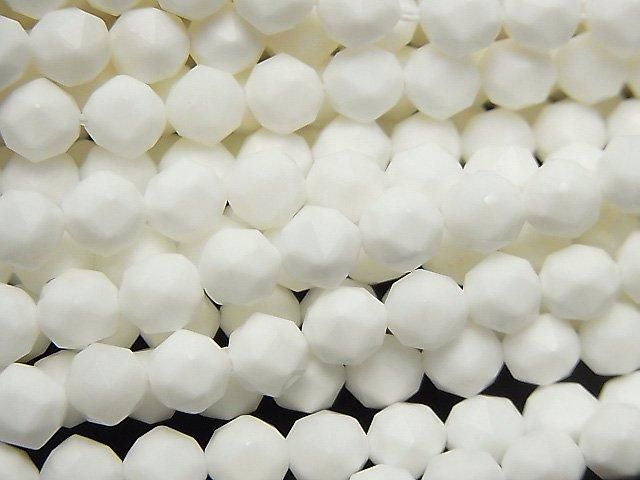 【動画】【素晴らしい輝き】ホワイトシェル スターラウンドカット6mm 1連(約38cm)の画像