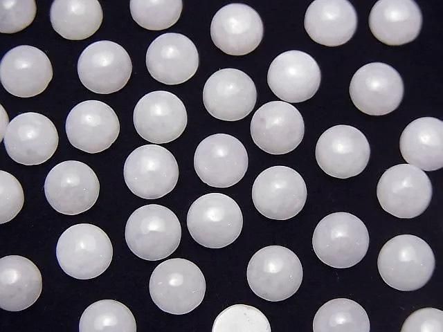 【動画】ラベンダー翡翠(ジェイダイト)AAA ラウンド カボション6×6mm 3個の画像