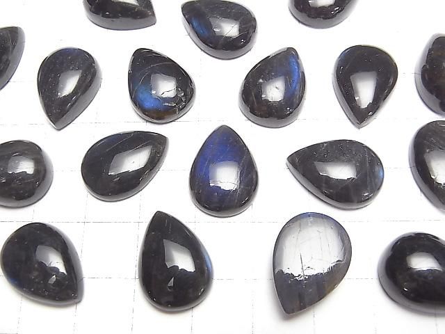 【動画】宝石質ブラックラブラドライトAA++ ペアシェイプ カボション18×13mm 1個 サムネイル3