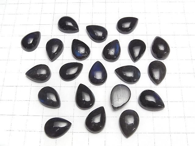 【動画】宝石質ブラックラブラドライトAA++ ペアシェイプ カボション18×13mm 1個 サムネイル4