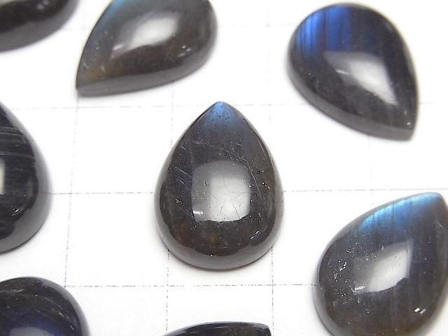 【動画】宝石質ブラックラブラドライトAAA- ペアシェイプ カボション18×13mm 1個 サムネイル2