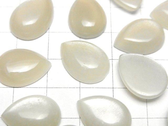 【動画】ホワイトムーンストーンAAA ペアシェイプ カボション18×13mm 1個 サムネイル2