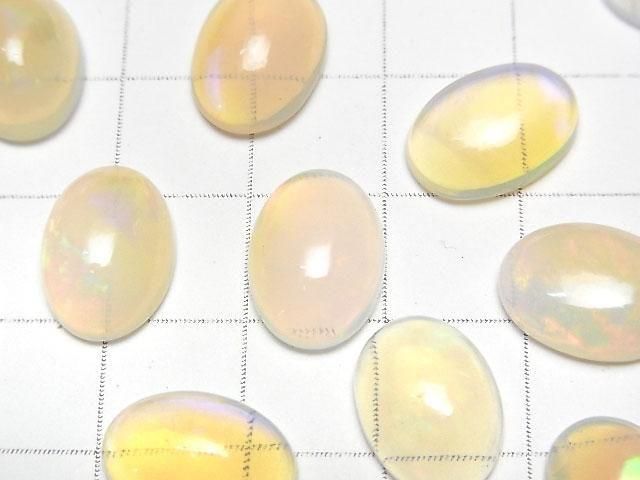 【動画】宝石質エチオピア産オパールAA+ オーバル カボション14×10mm 2個 サムネイル2