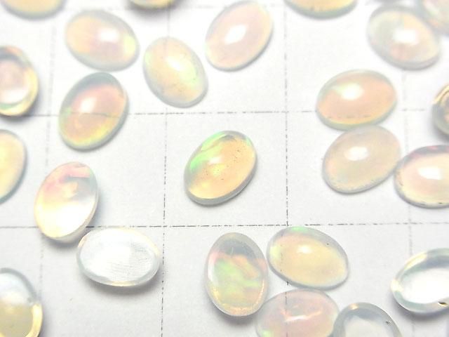 【動画】宝石質エチオピア産オパールAAA オーバル カボション7×5mm 3個 サムネイル2