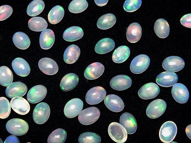 【動画】宝石質エチオピア産オパールAAA オーバル カボション7×5mm 3個 サムネイル3