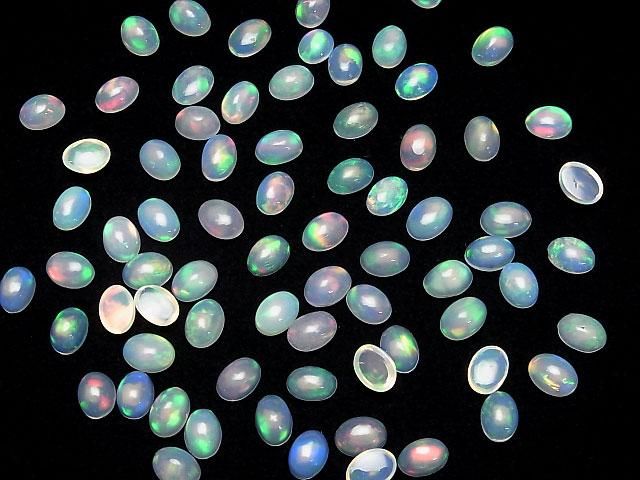 【動画】宝石質エチオピア産オパールAAA オーバル カボション7×5mm 3個 サムネイル4
