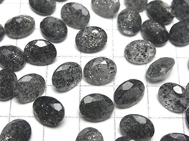 【動画】ブラックアベンチュリンクォーツ ルース オーバルファセットカット10×8mm 2粒 サムネイル3