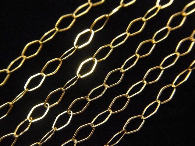 14KGF ダイヤモンドシェイプチェーン 5.2×2.9mm 10センチの画像