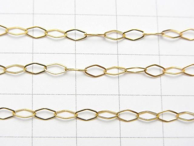14KGF ダイヤモンドシェイプチェーン 5.2×2.9mm 10センチ サムネイル2