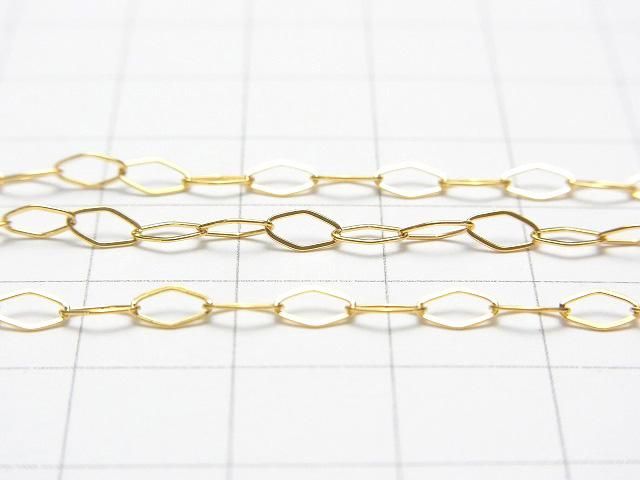 14KGF ダイヤモンドシェイプチェーン 5.2×2.9mm 10センチ サムネイル3