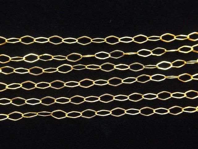 14KGF ダイヤモンドシェイプチェーン 5.2×2.9mm 10センチ サムネイル4
